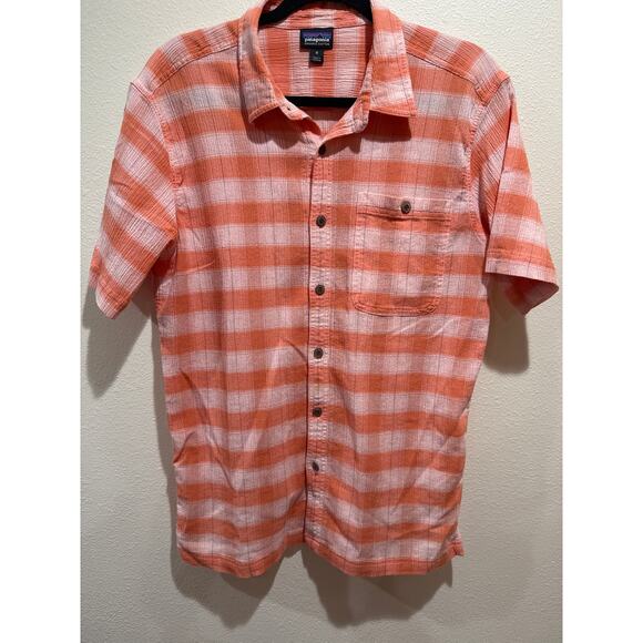 Patagonia Men's A/C Shirt medium orange casual button down - Picture 1 of 4